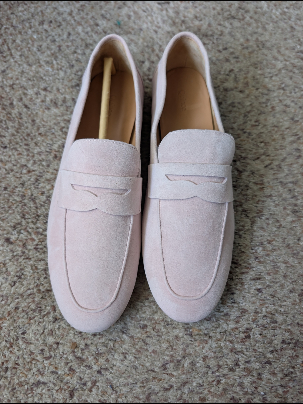 Quince Italian Suede Penny Loafer Shell Pink Women’s Size 9 NEW
